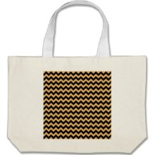 Beeswax Color And Black Zigzag Chevron Pattern Bags