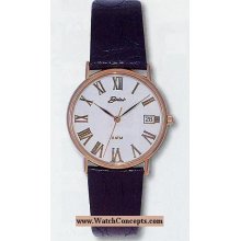 Belair Men Dress wrist watches: 14 Kt Solid Gold Case a1483-wht/blk