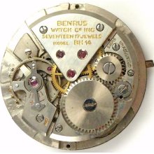 Benrus Caliber Bh14 - Complete Running Wristwatch Movement