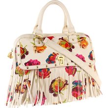 Betsey Johnson Fringy Floral Dome Satchel Satchel Handbags : One Size