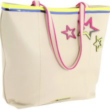 Betsey Johnson Ivory Neon Stars Tote- Ivory