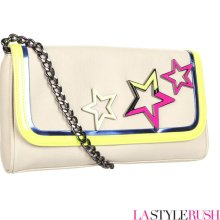 Betsey Johnson Neon Stars Crossbody Purse in Ivory