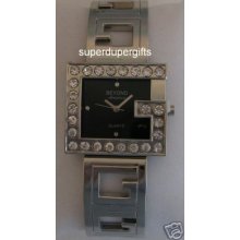Beyond Crystal Silver Ladies Watch - Black Face -