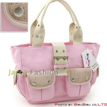 Bibu Bibu Canvas Series Pink Satchel Carry On Handbag