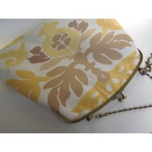 Big yellow metal frame clutch with chain, kiss lock clutch, handbag, 10