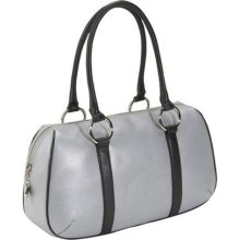 Bisadora Silver Leather Sporty Satchel