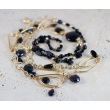 Black and Gold Handmade Chain Necklace