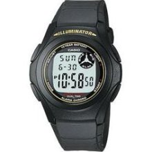 Black casio digital dual time sports watch f-200w-9a