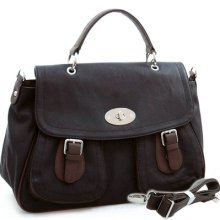 Black Designer Inspired Fashion Briefcase Crossbody Bag Handbag Purse