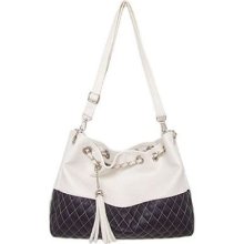 Black / White Soft Half Quilted Chain Shoulder/grab Bag