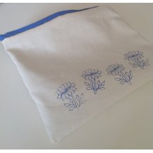 Blue Lotus Flower Pouch - Small Yoga Zipper Bag