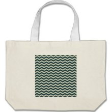 Blue Spruce Color And Beige Zigzag Chevron Pattern Bag