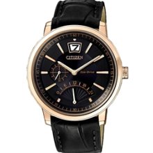 BR0076-07E (BR0072-08E) - Citizen Eco-Drive Sapphire Retrograde 24 Hour Made in Japan Elegant Leather Men's Watch