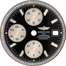 Breitling Evolution A13356 Aftermarket Diamond Sticks Black Mens Watch Dial