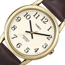 Brown Leather Band Timex Mens Analog Round Steel Watch