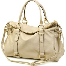 Buckle Strap Detail Vintage 2Way Shoulder Bag-ivory