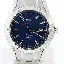 Bulova Men's 96g92 Marine Star Calendar Watch Blue Dial W/ Date