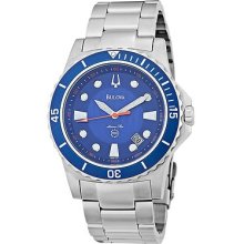 Bulova Men's Marine Star Blue Dial Bracelet Quartz Watch 98b130