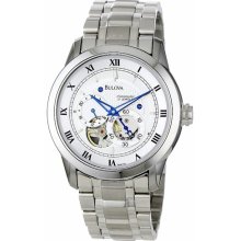 Bulova Self Winding Mechanical Watch Men's Stainless Steel Band 96a118