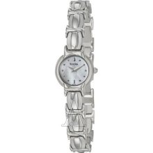 Bulova Women's Stainless Steel White Dial Watch ...