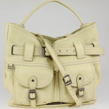 Burberry Camomile Leather Front Pocket Crompton Shoulder Bag