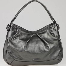 Burberry Metallic Anthracite Leather Fairby Hobo Bag