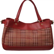 BURBERRY Red Leather Shoulder Bag
