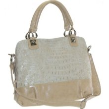 Buxton Brandy Collection Tall Satchel Handbag BEIGE