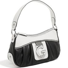 By Guess Gail Top Zip Black & White Small Hobo Handbag