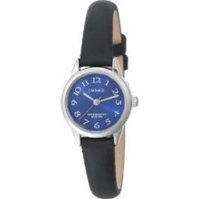 C2a871 Timex Carriage Ladies Qa Silver Blue Leather Strap Watch