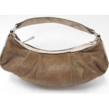 Calvin Klein Brown Ponyskin Python Crescent Bag Handbag