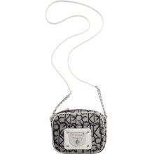 Calvin Klein Handbag Geo-2 Jacquard Crossbody Purse Black White Multi Bag