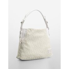 Calvin Klein jacquard print cotton hobo one size. Ivory