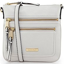 Calvin Klein Pebble Leather Cross-Body Bag - White