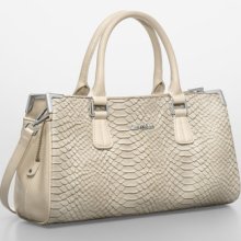 Calvin Klein Washington Snake Textured Leather Rectangular Satchel Womens