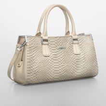 Calvin Klein washington snake textured leather rectangular satchel one size. Natural