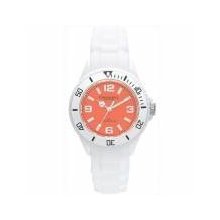 Cannibal White Silicone Kids Strap Watch With Orange Dial