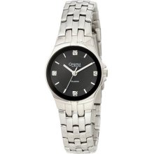 Caravelle By Bulova Diamond Analog Quartz Black Dial Womens Wrist Watches 43p108