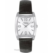 Caravelle Ladies Crystal Fashion Watch Whtie Dial Black 43T09