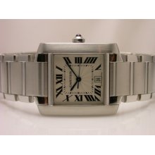 Cartier Tank Francaise Large Steel Mens Watch Style W51002q3