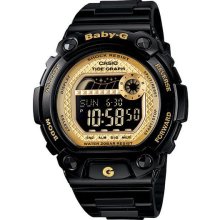 Casio Baby-G BLX100-1C Black & Gold Tide Graph World Time Ladies Sport Watch