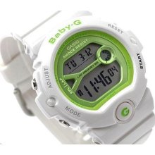Casio Baby-g For Runners, Digital, 7-year Batt, Bg6903 Bg-6903-7dr, White, Lime