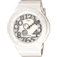 Casio Baby-g Neon Dial Series White Ladies Watch Bga-134-7b Bga134 7b