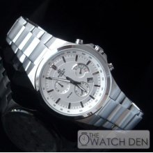 Casio - Edifice White Dial Sports Stainless Steel Watch - Efr-500d-7avdr