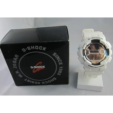 Casio White G-shock Gd-110-7cr Digital Watch