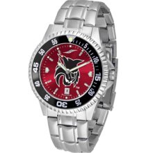 Central Washington Wildcats Competitor AnoChrome Men's Watch with Steel Band and Colored Bezel