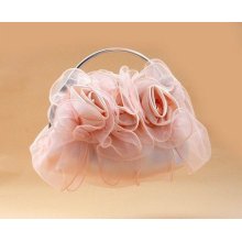 Champagne Chinese Women's Satin Tulle Handbag Clutch Bag Wedding/evening Bag F