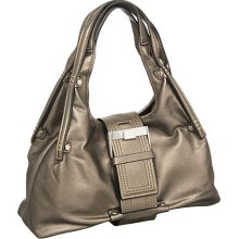 Champagne Grey Large ''Stitched Belt'' Hobo