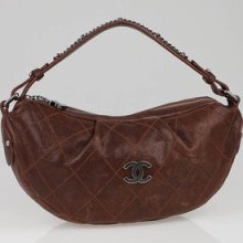 Chanel Brown Caviar Leather Outdoor Ligne Small Hobo Bag