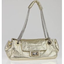 Chanel Gold Drill Perforated Leather Classic Flap Accordion Bag